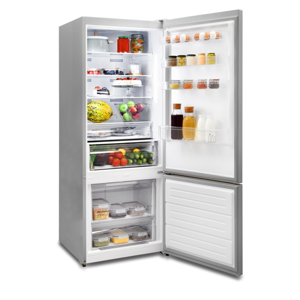 VESTEL ALTTAN DONDURUCULU BUZDOLABI 186x70 INOX - Görsel 2